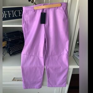 KENDALL & KYLIE High Waisted Violet Purple Faux Leather Full length Pants SZ XL